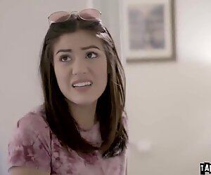 aged cock fucking Kendra Spades Asian pussy on top after a sloppy blowjob