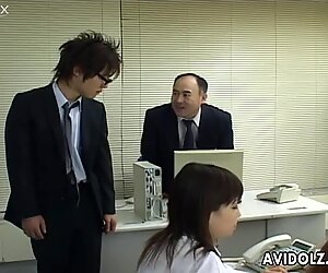 Office whore in Japan was masturbating at her work place